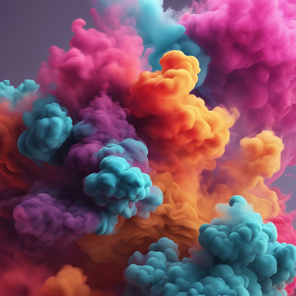 Abstract clouds of mystical color smoke texture background. Colored steam,  vapor, fog, dust, vape smoke liquid abstract air clouds. 3D illustration  design for cover, poster, banner, web landing page Stock Illustration