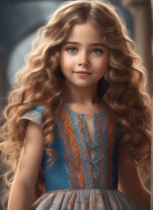 Portrait Little Girl Diadem Curly Hair Stock Photo 277820819 | Shutterstock