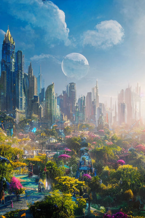 Solarpunk  City, Fantasy landscape, Eco city