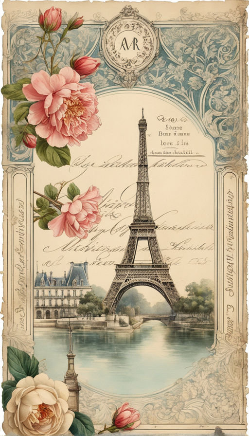 vintage french postcard background