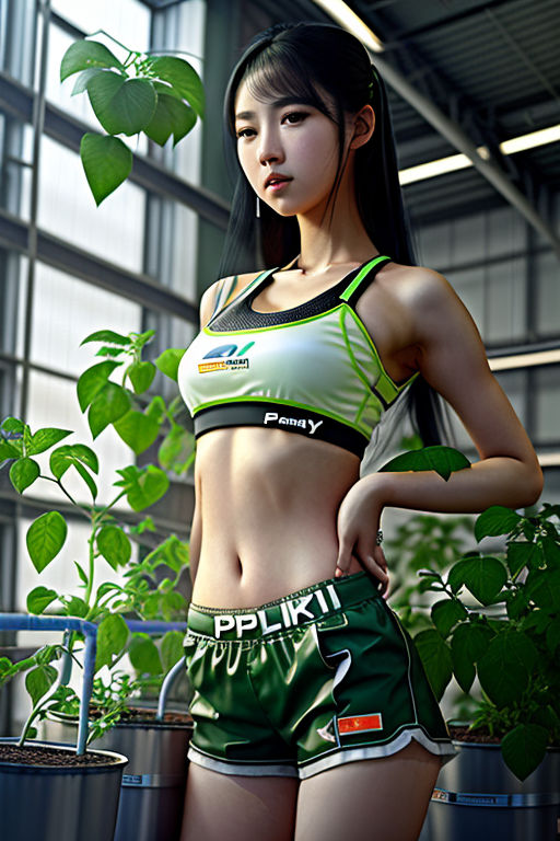 anime girl in nike pro sport underwear - Playground