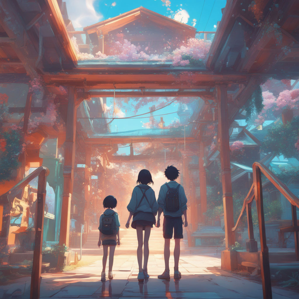 with a lavender and pink sky above. A gentle stream below reflects the  cat's silhouette. Render the scene in the detailed and emotive style of  anime artist Makoto Shinkai. - Playground