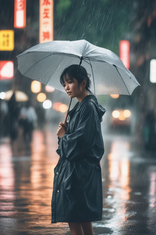 girl in the rain silhouette