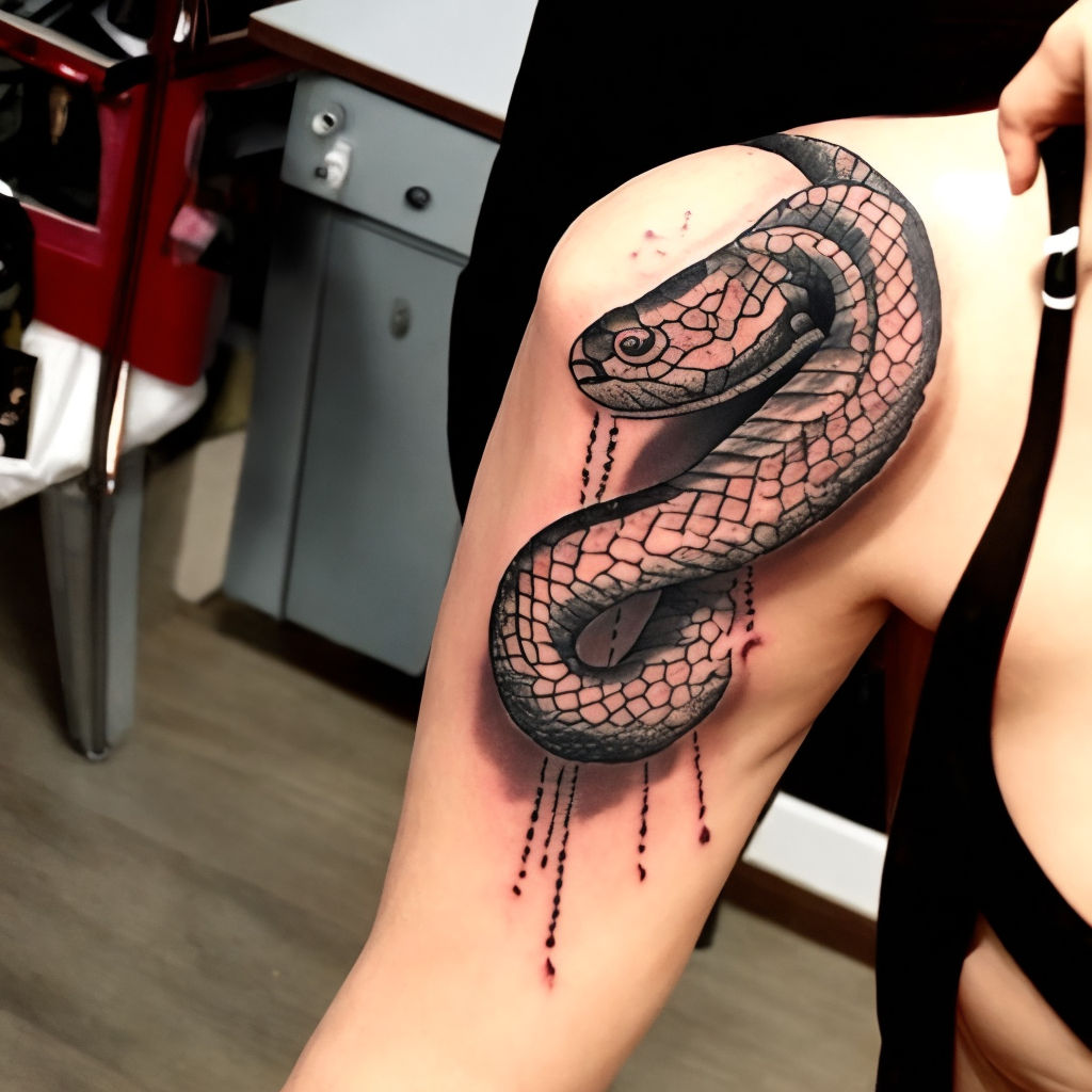 Dotwork Snake Gucci Tattoo Idea - BlackInk AI