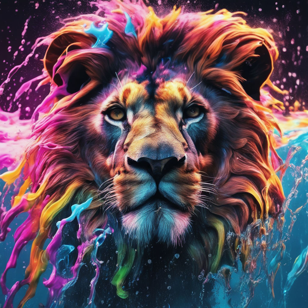 Colorful Lion Wallpaper Download | MobCup