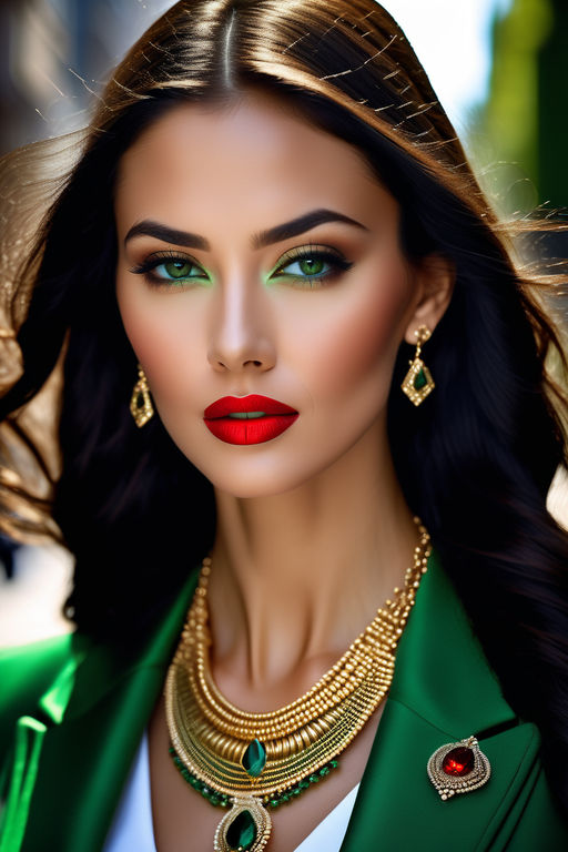 Beautiful woman with professional make up featuring background, woman, and