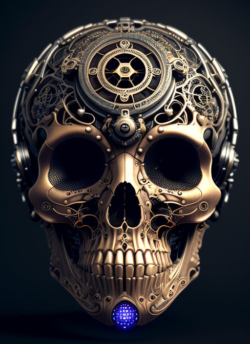 biomechanical skull art