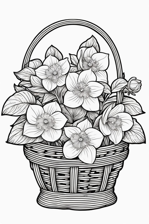 grass with flowers coloring pages