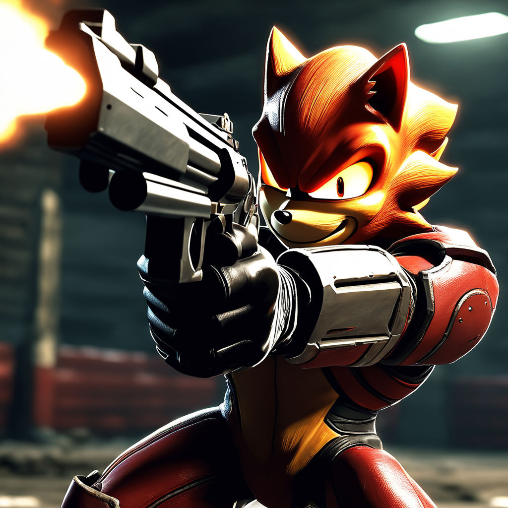 Safebooru - black fur gun shadow the hedgehog shoes simple background sonic  (series) weapon