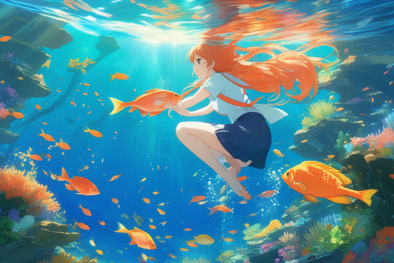 anime girl with fish | Anime, Anime images, Anime artwork