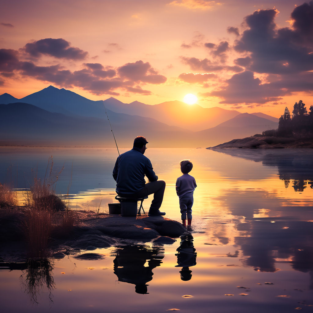 a beautiful 7 years old boy sitting next to his grandfather while