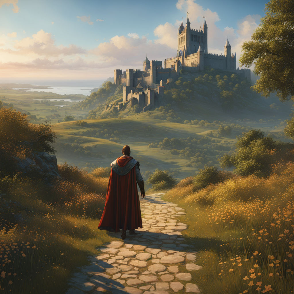 Fantasy landscape, Legend of  king, Castle