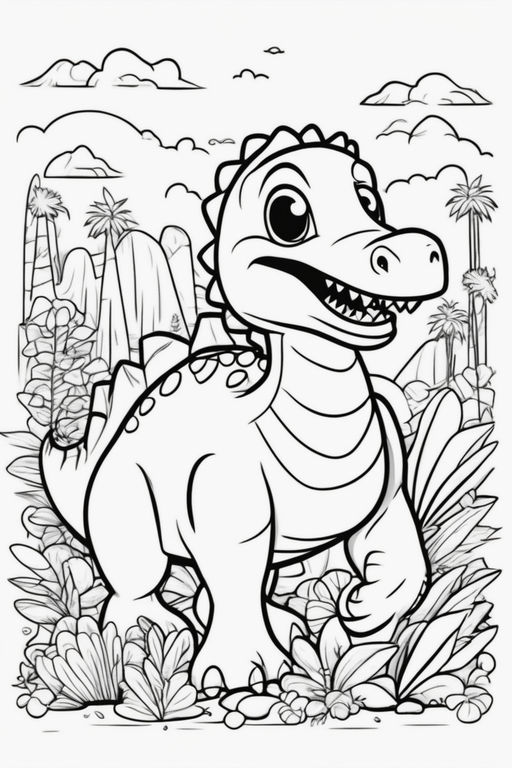 Cute Dinosaur Coloring Pages for Kids Ages 8-12 