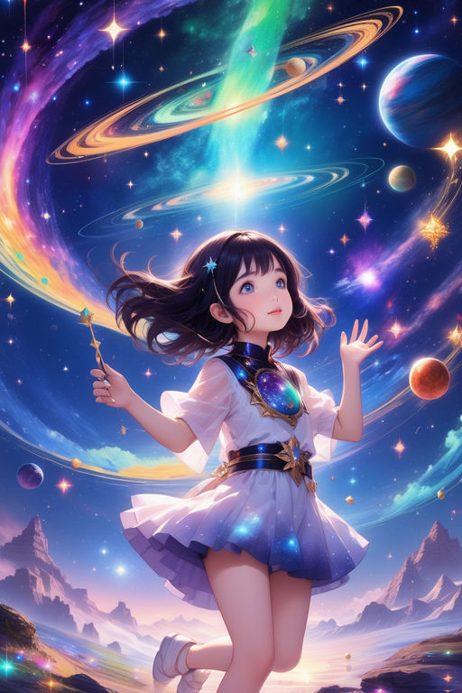 ANIME GIRL FACE WITH GALAXY IN TNE EYES - Playground