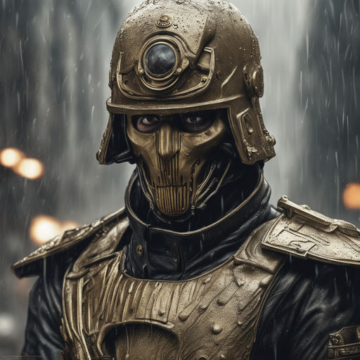 helmet jaspion robot portrait in Wasteland - Playground