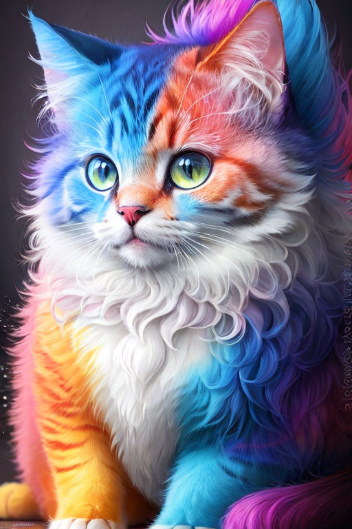 cute rainbow cat\