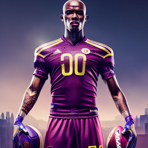 ArtStation - Soccer Brownish orange color with Blue Purple Jersey Player-10