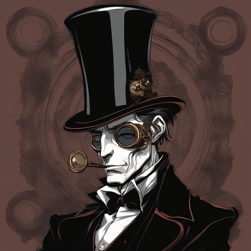 Steampunk White Tiger in Top Hat and Monocle · Creative Fabrica