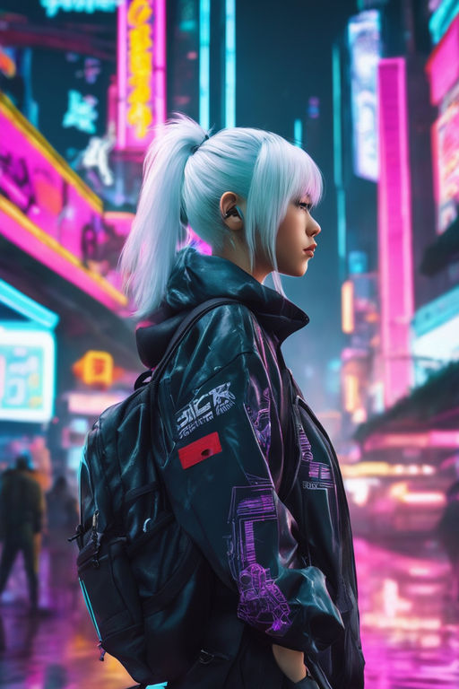 photrealistic 8k render of a cyberpunk anime city in, Stable Diffusion