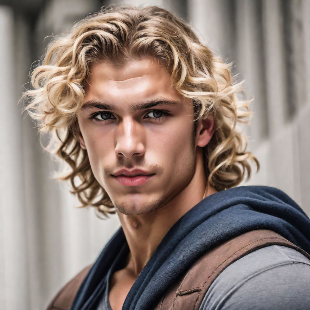 Wavy Full Messy Boy Hair Blonde