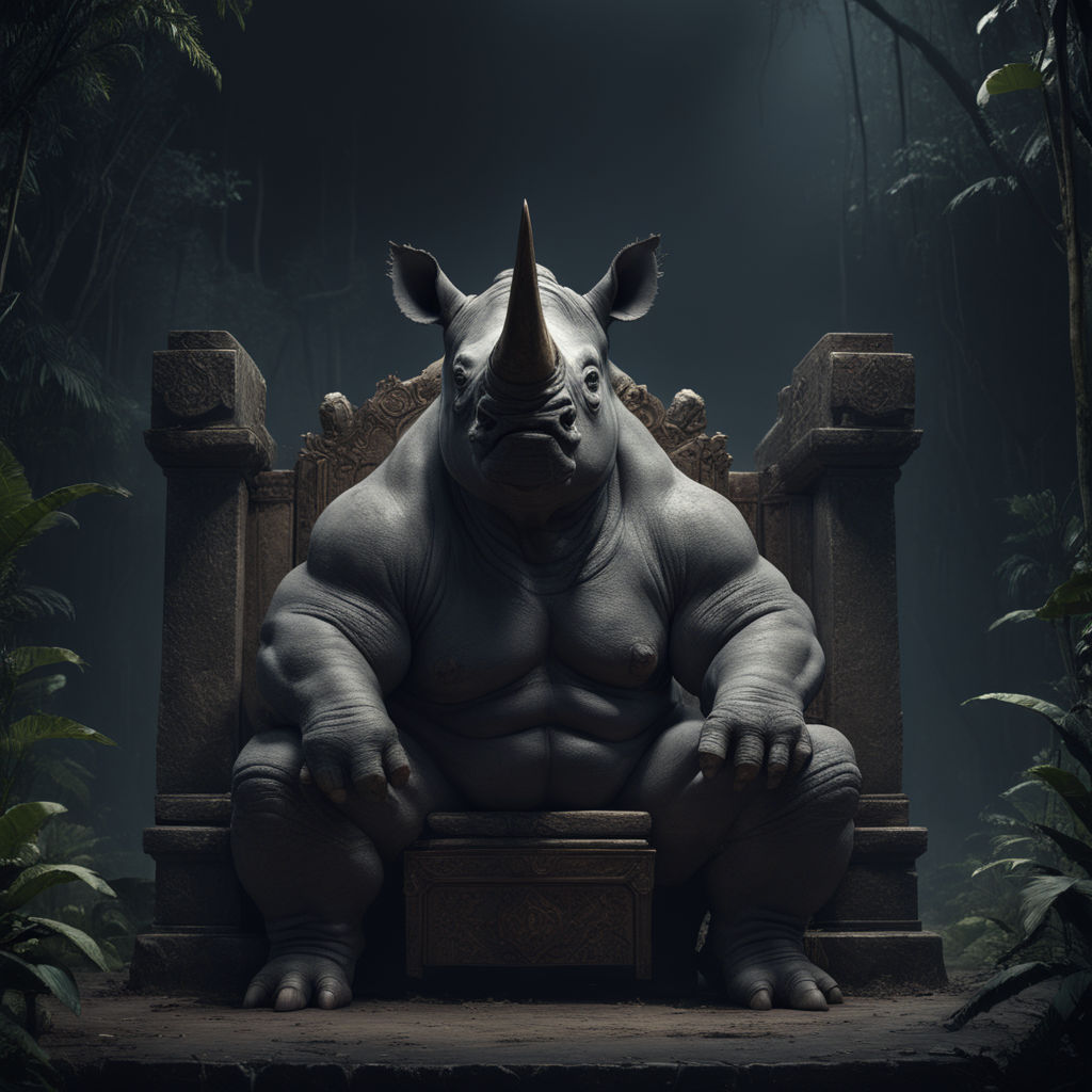 ArtStation - Rhino Rescue In Jungle Digital Art