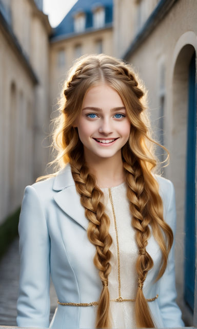 Blonde Tied Braids Long Hair