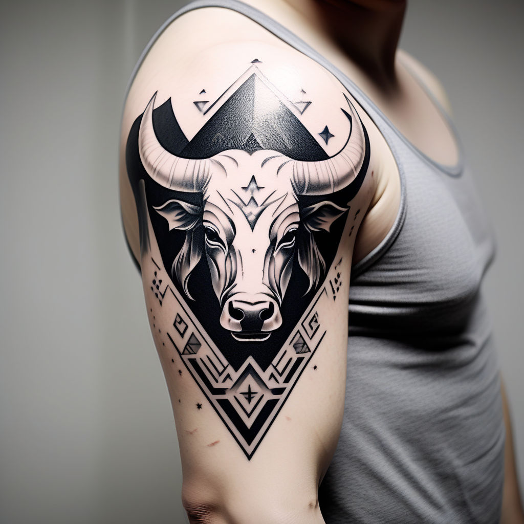 Minimalist Glyph Taurus Zodiac Sign Tattoo Design – Tattoos Wizard Designs