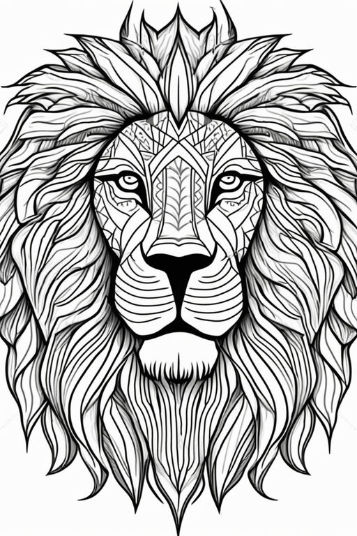 coloring pages of lions face