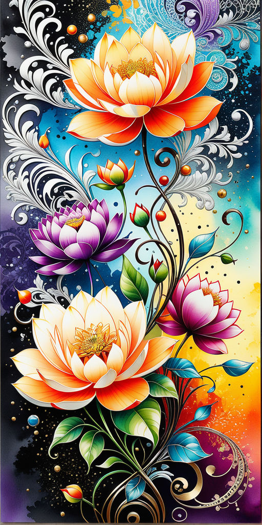 Tribal Lotus Flower Tattoo – LuckyFishArt