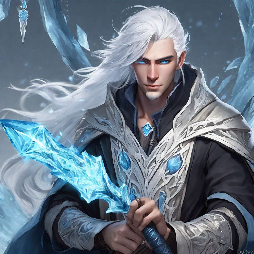 ice mage with blue eyes" - Playground