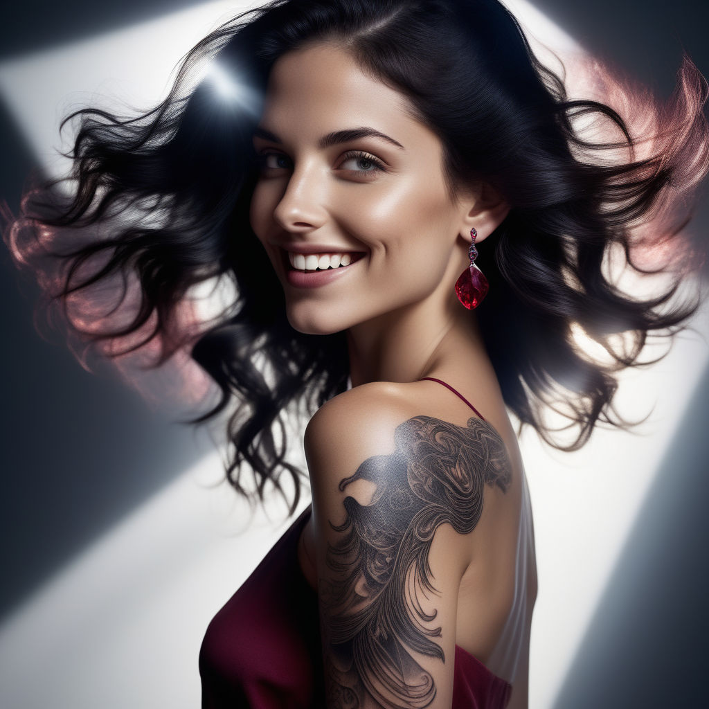 Portrait of beautiful woman with tattoos Stock Photo - Alamy