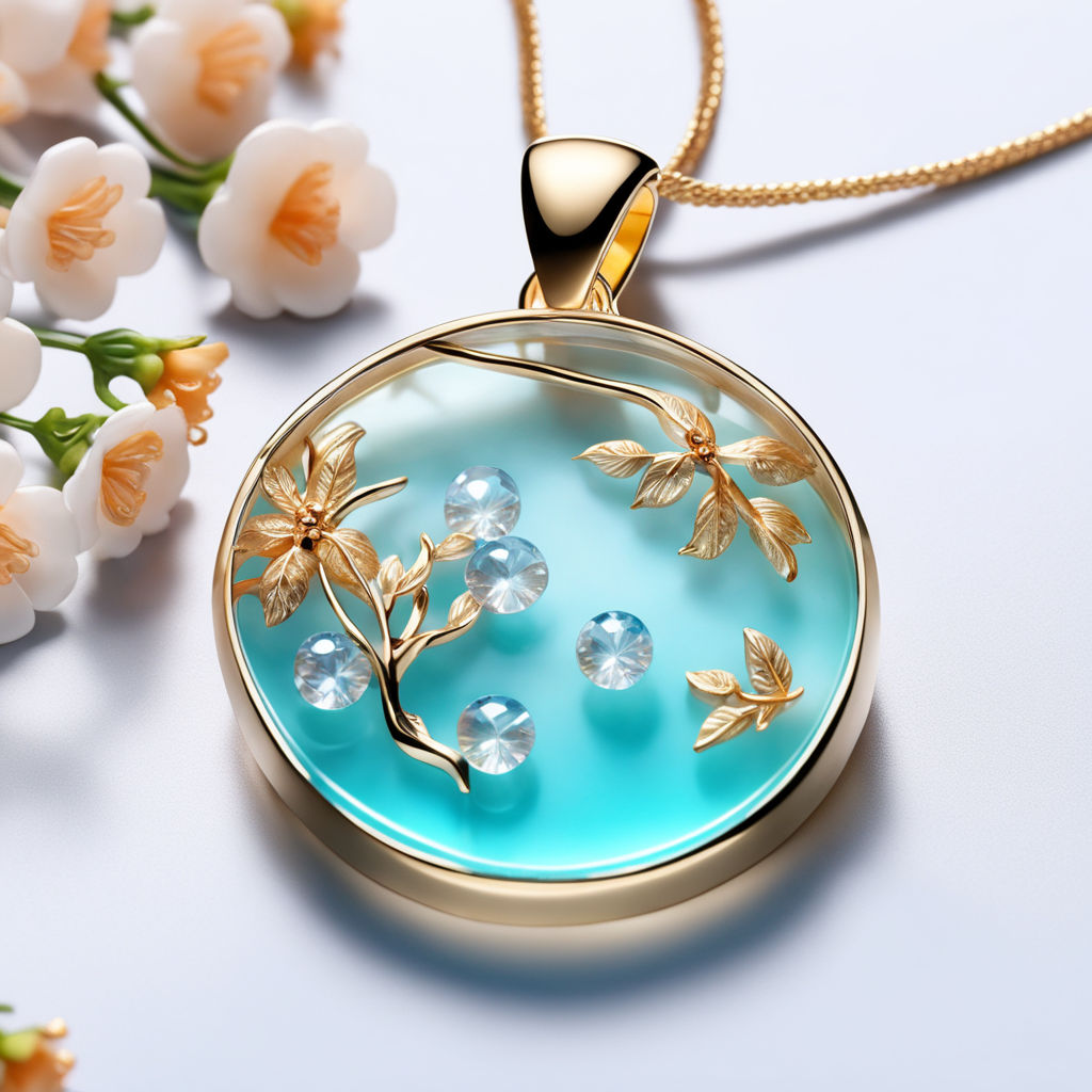 Making Resin Jewelry Pendant, Mini Flacon With Real Flowers. Clear