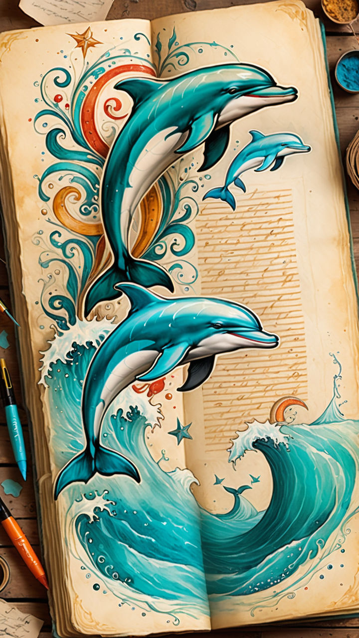 color dolphin tattoo | hautedraws