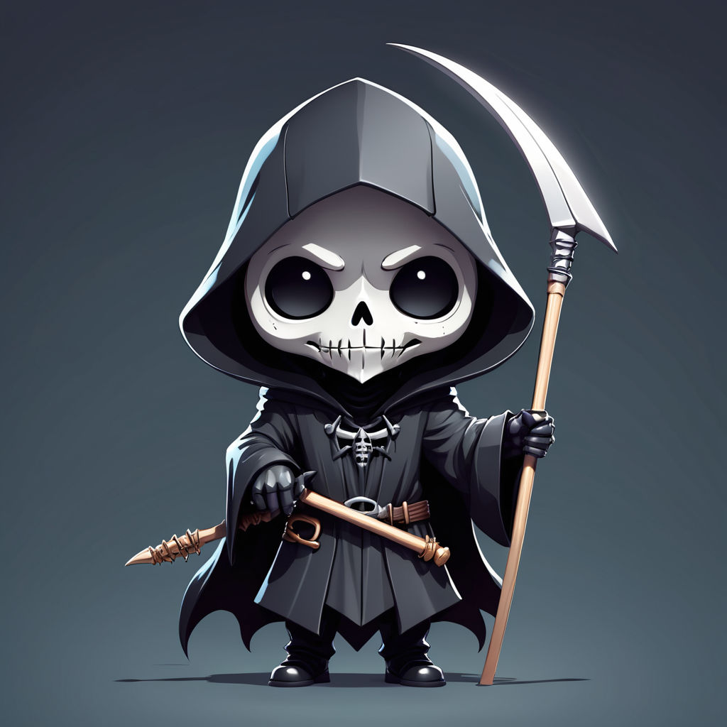 Halloween Grim Reaper Chibi Anime Graphic by vect studio