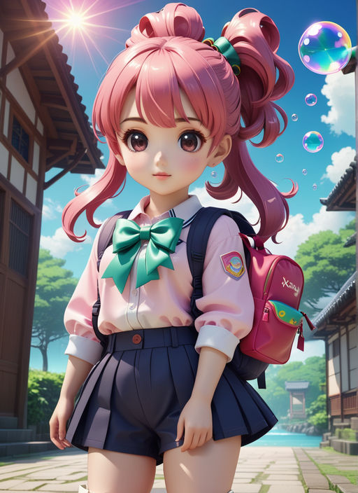 Pastel Pink Anime Lush Pigtails