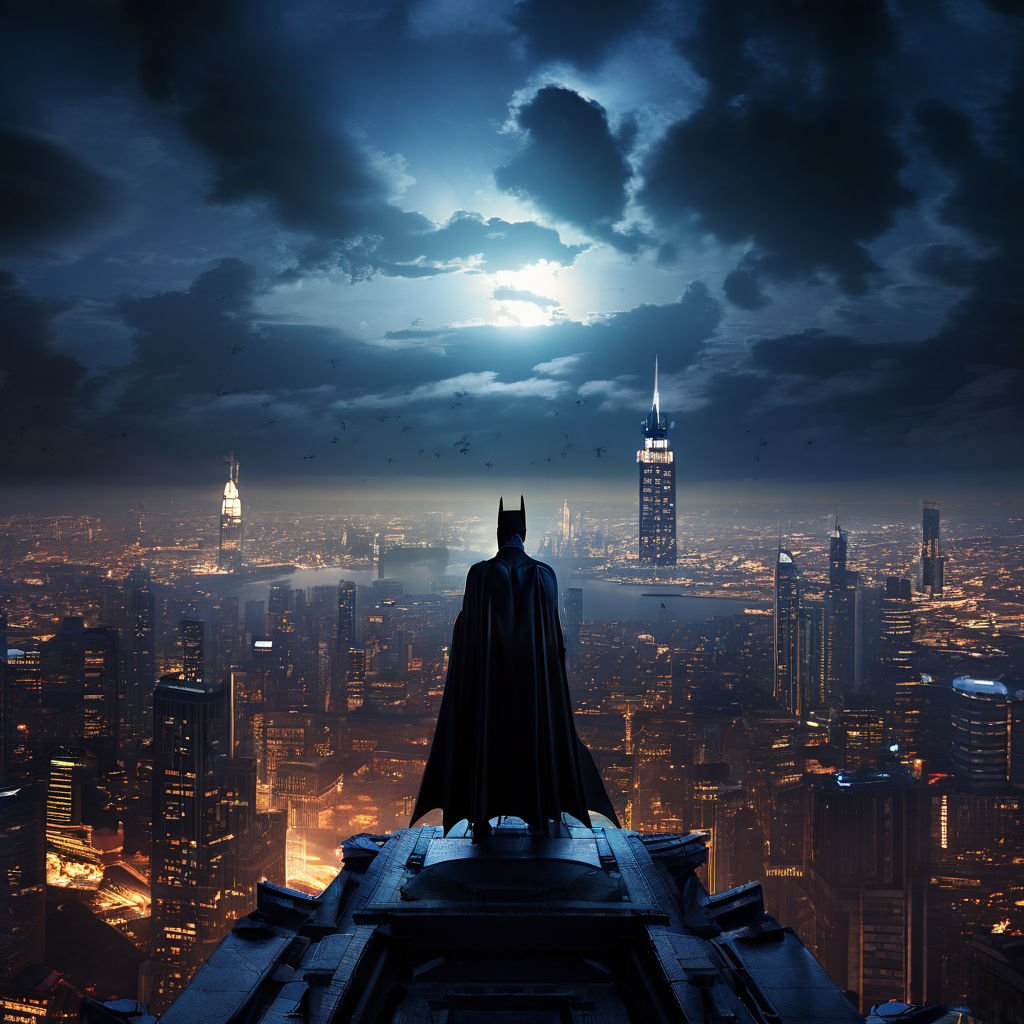 gotham city skyline bat signal