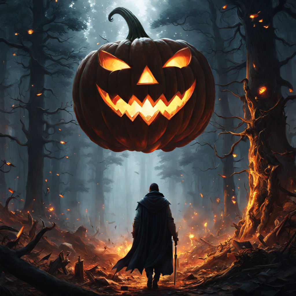 Halloween Pumpkin Fire Headless Horseman