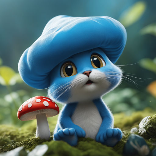 Smurf Cat Mushroom Plushie Hat