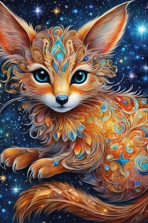 Diamond Painting Animal Fox Cute Baby Portrait Design Embroidery Wall  Decoration