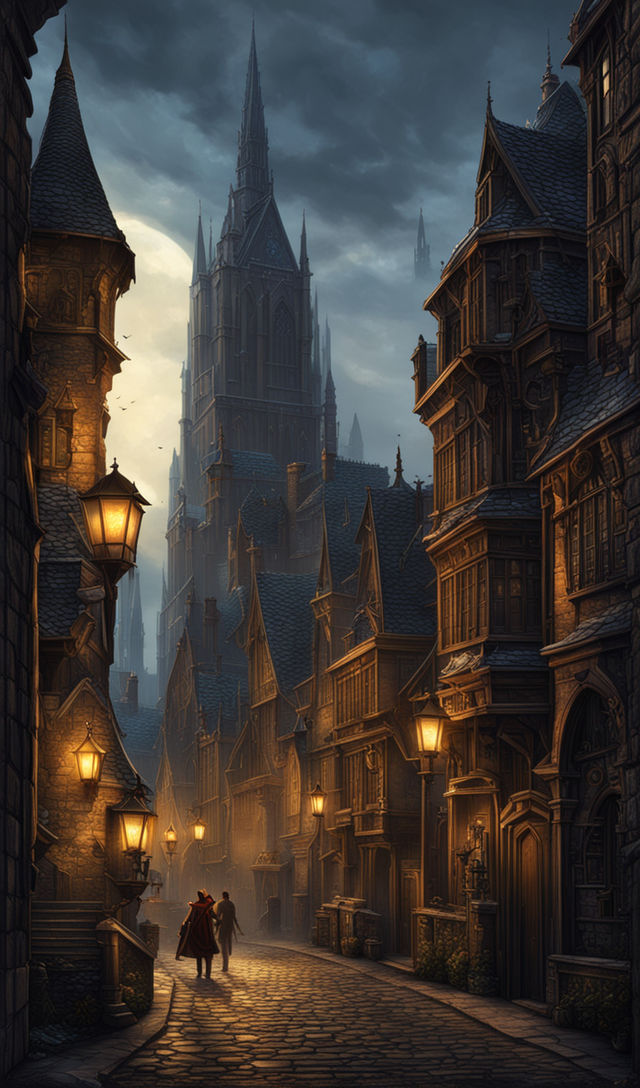 dark medieval city alley - Playground