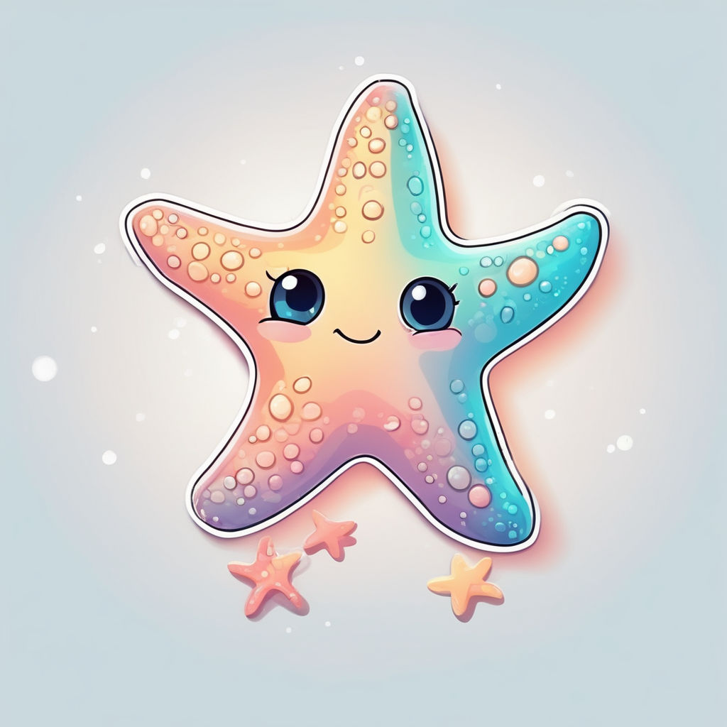 Cute Starfish Kawaii Clipart Graphic by Poster Boutique · Creative Fabrica