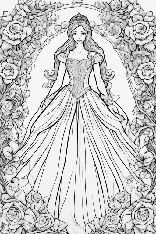 A Gorgeous Princesses coloring book for girls by Creativity Without Borders