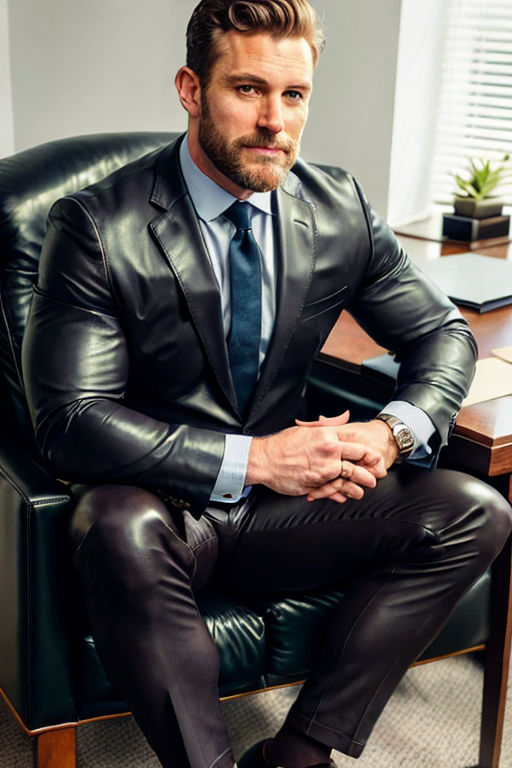 all in black leather business outfit - Playground