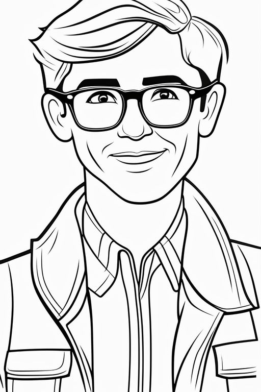 nerd glasses coloring pages