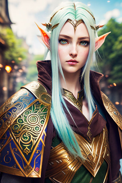 anime water elf warrior