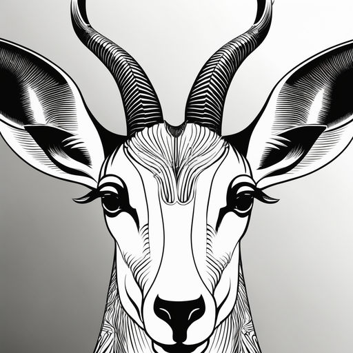 gazelle face black and white