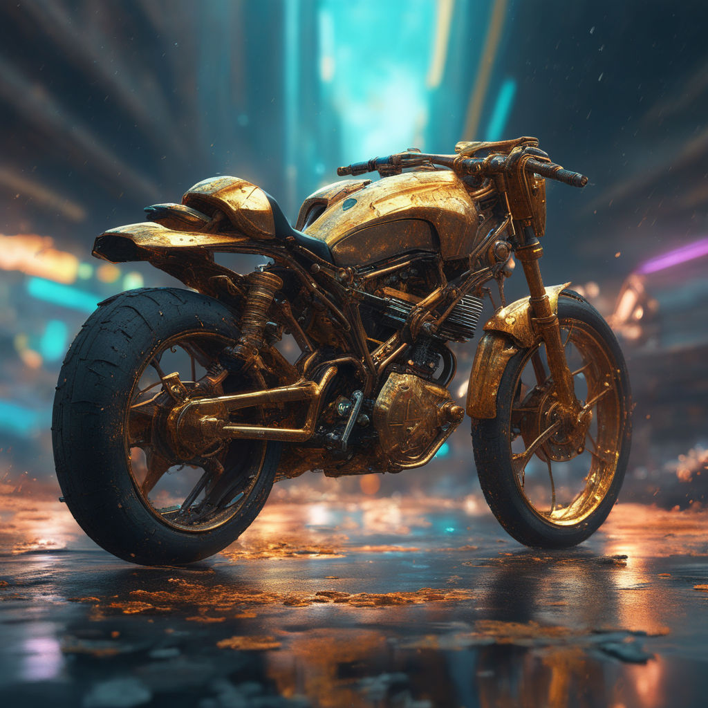 ArtStation - Neon Cyberpunk Art motorcycle girl in city road