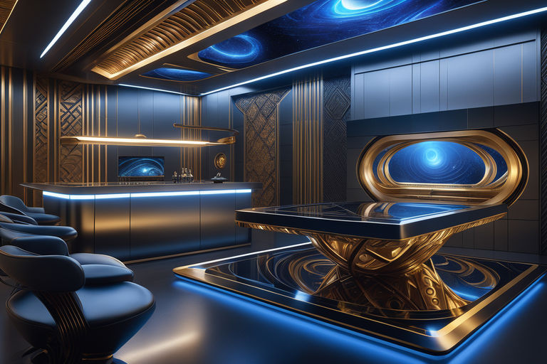 Futuristic magical modern luxury space spa interior - Playground