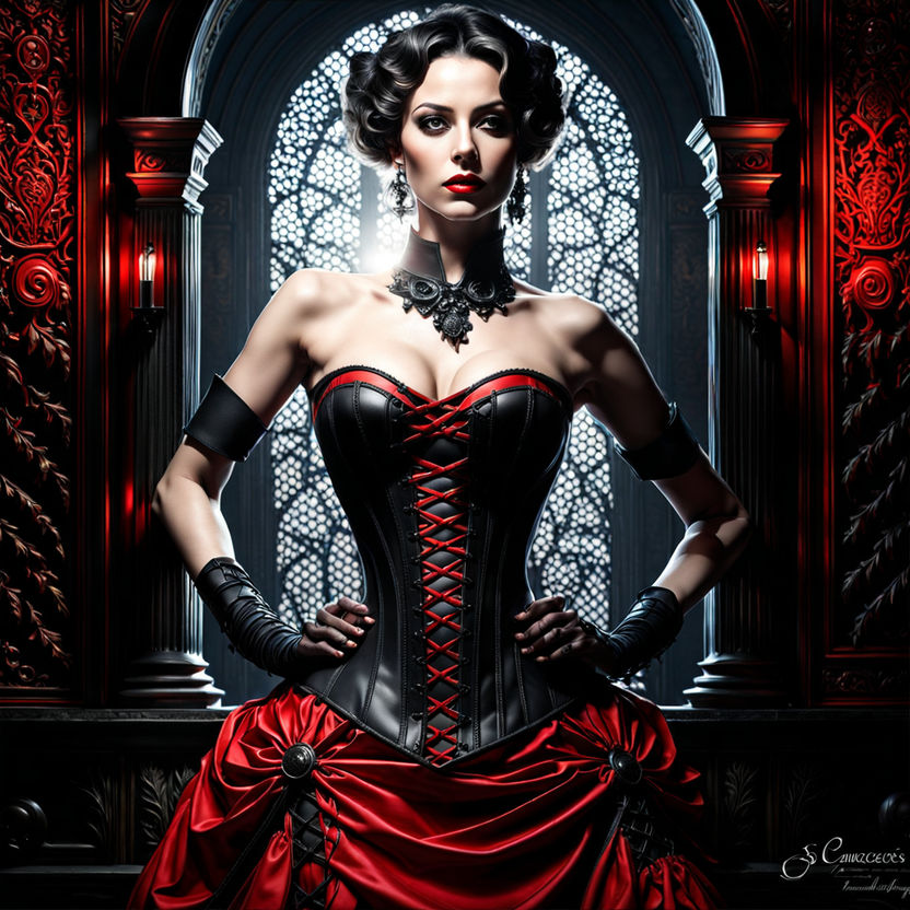 red gothic corset - Playground