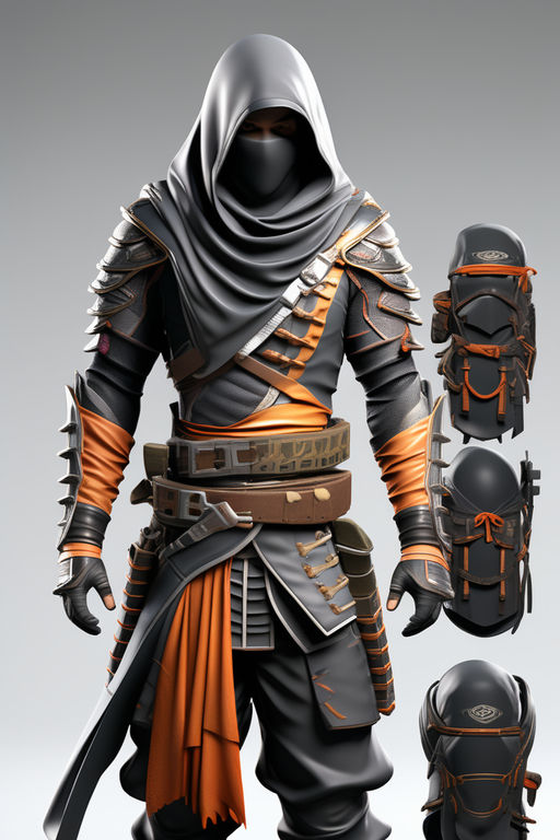 using orange leather light armor with black. Comic Style - Playground